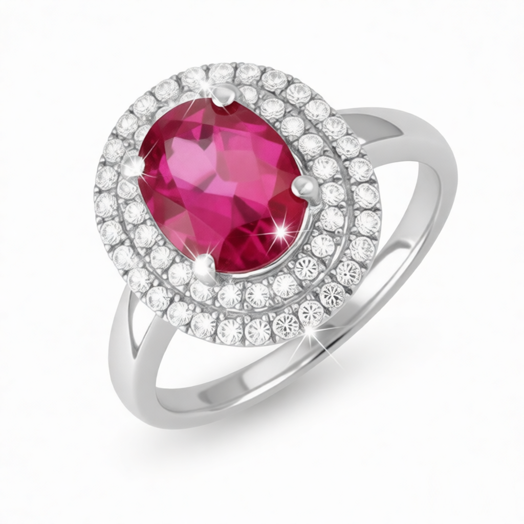 GRANDEUR OVAL LAB GROWN RUBY RING R12010