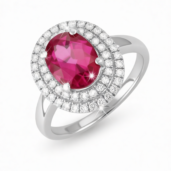 GRANDEUR OVAL LAB GROWN RUBY RING R12010