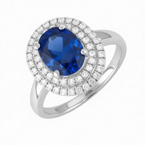 GRANDEUR OVAL LAB GROWN SAPPHIRE RING R12012