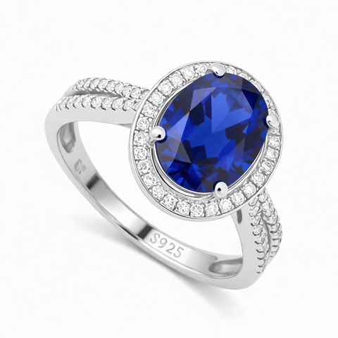 GRANDEUR OVAL LAB GROWN SAPPHIRE RING R12062