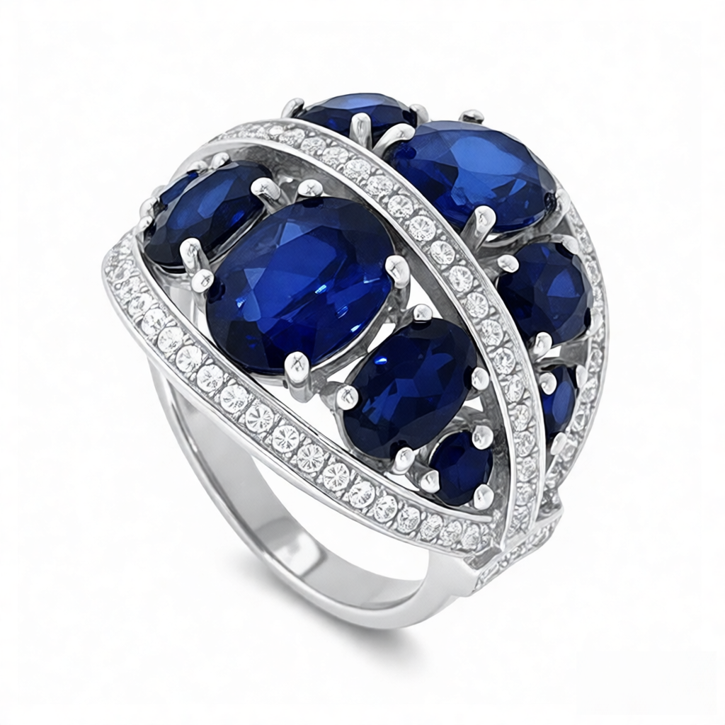 GRANDEUR OVAL LAB GROWN SAPPHIRE RING R12101