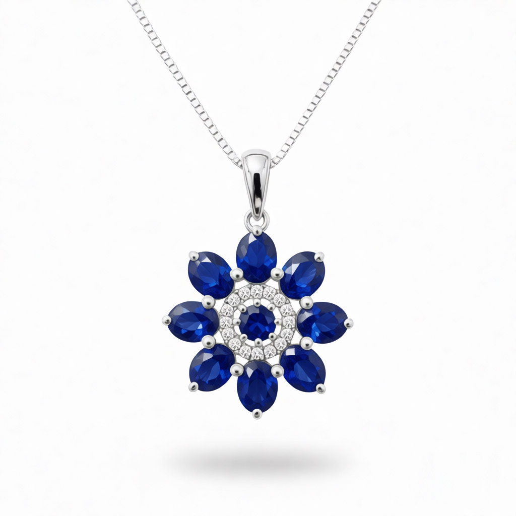 GRANDEUR OVAL ROUND LAB GROWN SAPPHIRE PENDANT P12121A