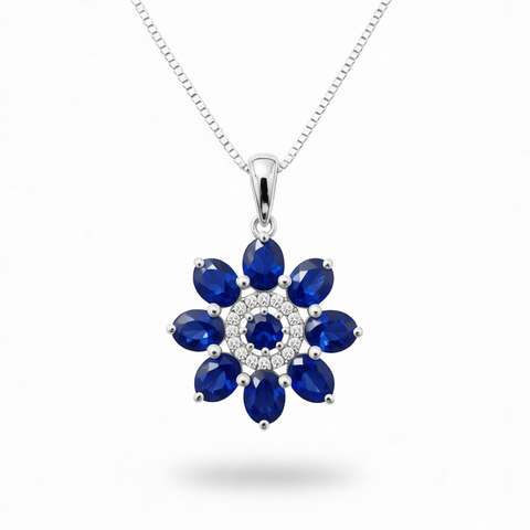 GRANDEUR OVAL ROUND LAB GROWN SAPPHIRE PENDANT P12121A