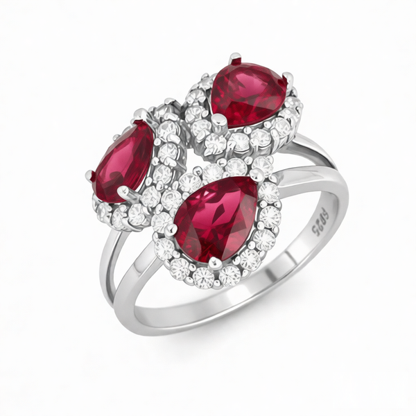 GRANDEUR PEAR LAB GROWN RUBY RING R12071