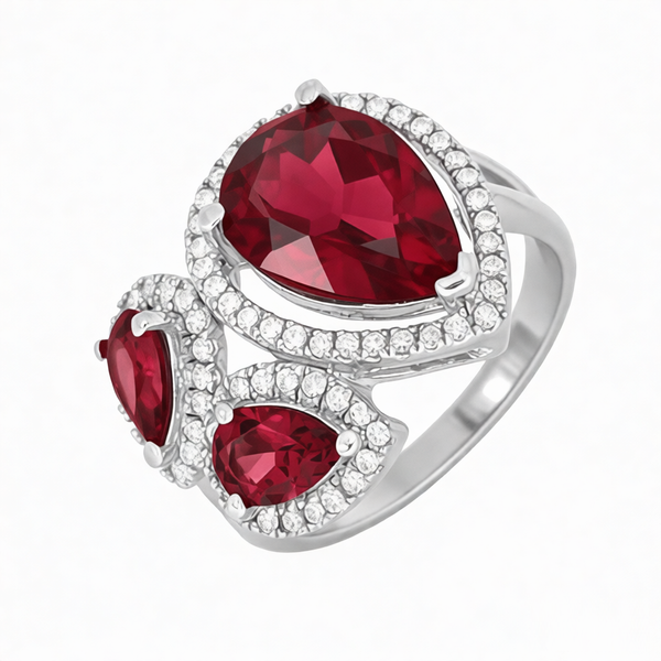 GRANDEUR PEAR LAB GROWN RUBY RING R12087