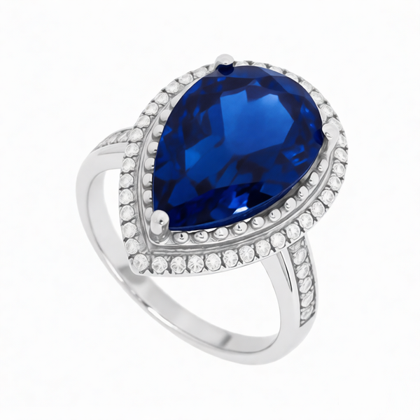 GRANDEUR PEAR LAB GROWN SAPPHIRE RING R12038