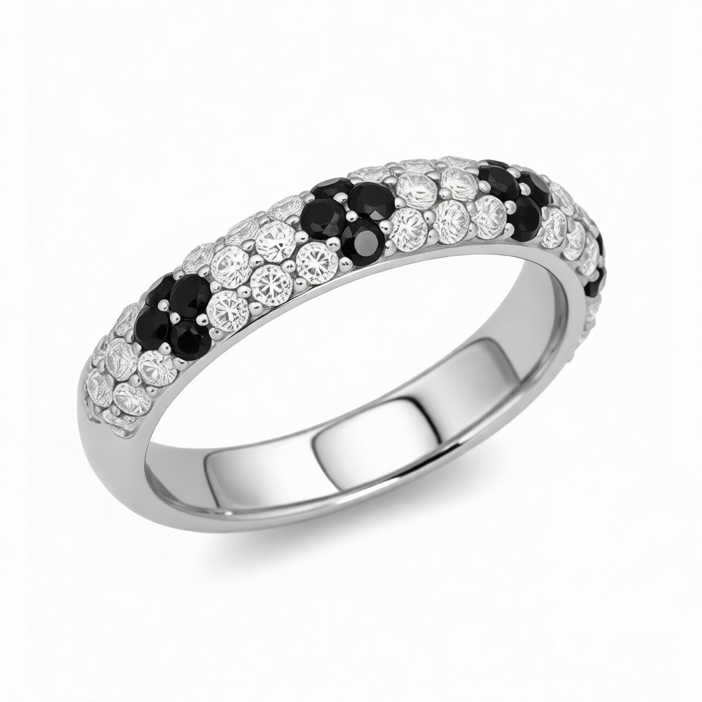 GRANDEUR ROUND LAB GROWN BLACK SAPPHIRE RING R12041