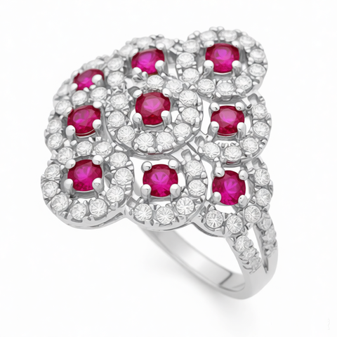 GRANDEUR ROUND LAB GROWN RUBY RING R12007