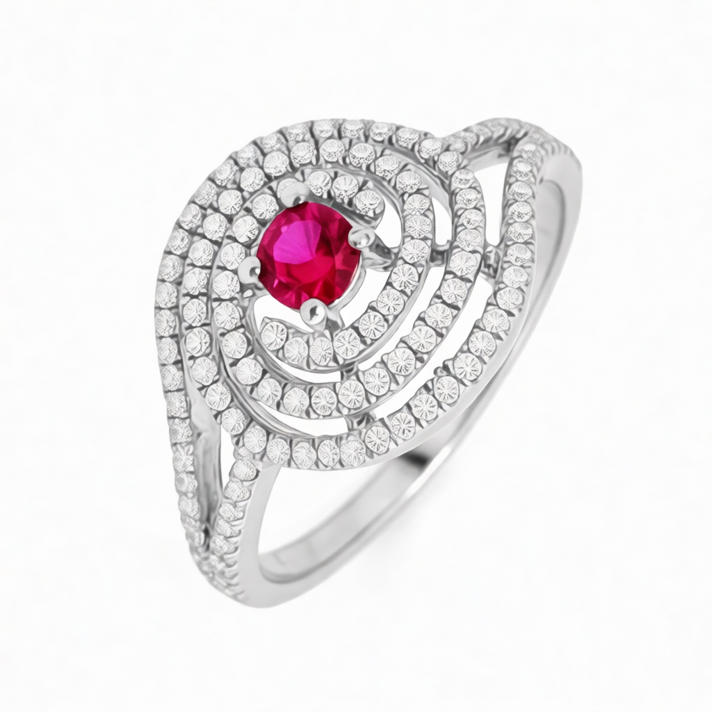 GRANDEUR ROUND LAB GROWN RUBY RING R12064