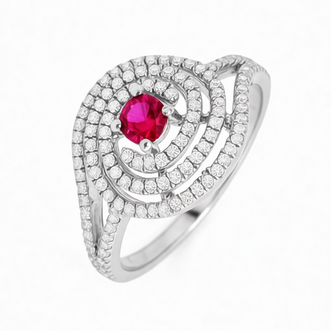 GRANDEUR ROUND LAB GROWN RUBY RING R12064