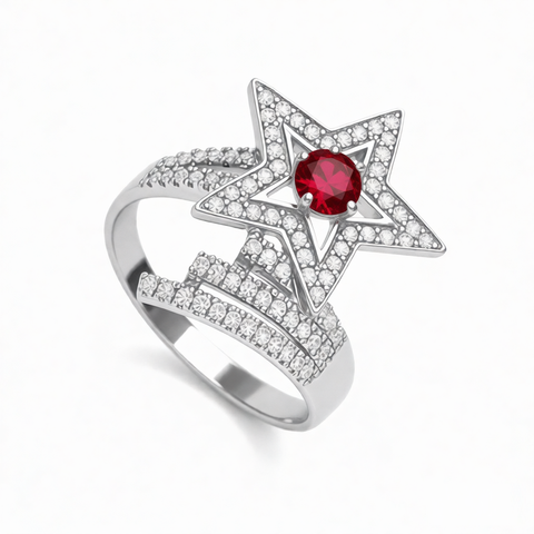GRANDEUR ROUND LAB GROWN RUBY RING R12090
