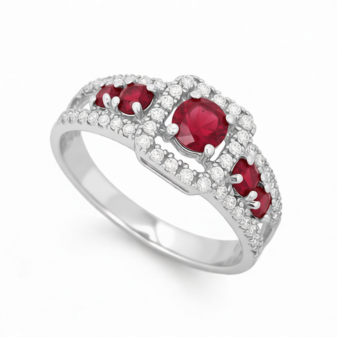 GRANDEUR ROUND LAB GROWN RUBY RING R12093