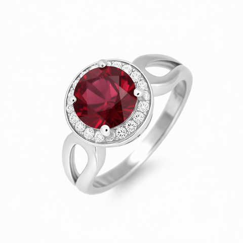 GRANDEUR ROUND LAB GROWN RUBY RING R12096