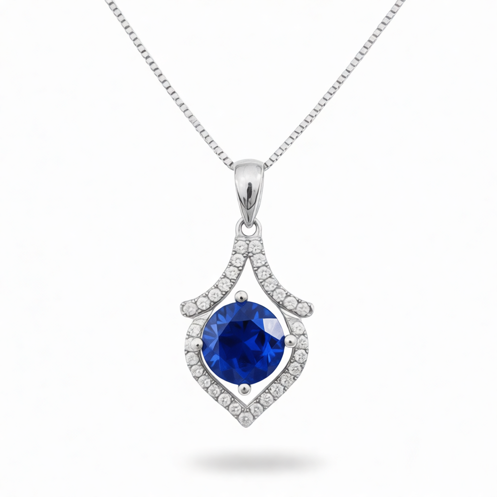 GRANDEUR ROUND LAB GROWN SAPPHIRE PENDANT P12123