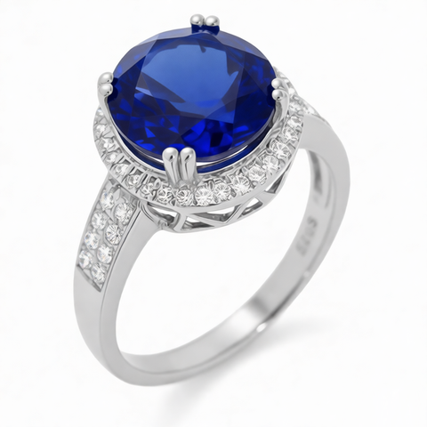 GRANDEUR ROUND LAB GROWN SAPPHIRE RING R12002