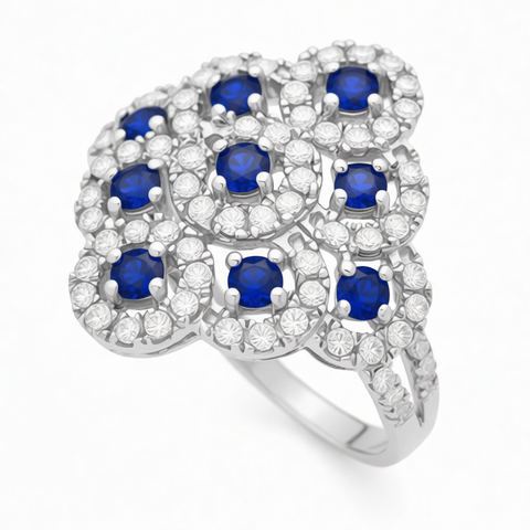 GRANDEUR ROUND LAB GROWN SAPPHIRE RING R12009