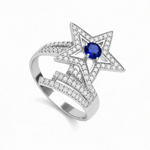 GRANDEUR ROUND LAB GROWN SAPPHIRE RING R12091