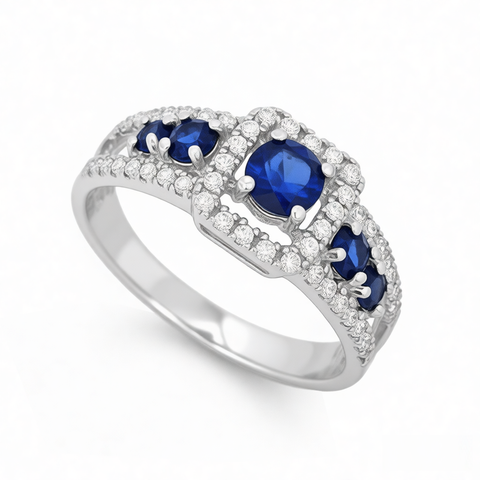 GRANDEUR ROUND LAB GROWN SAPPHIRE RING R12092