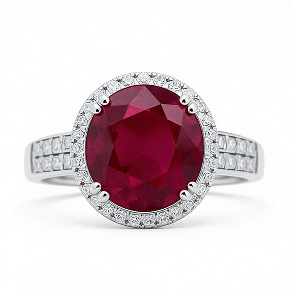 GRANDEUR ROUND LAB GROWN RUBY RING