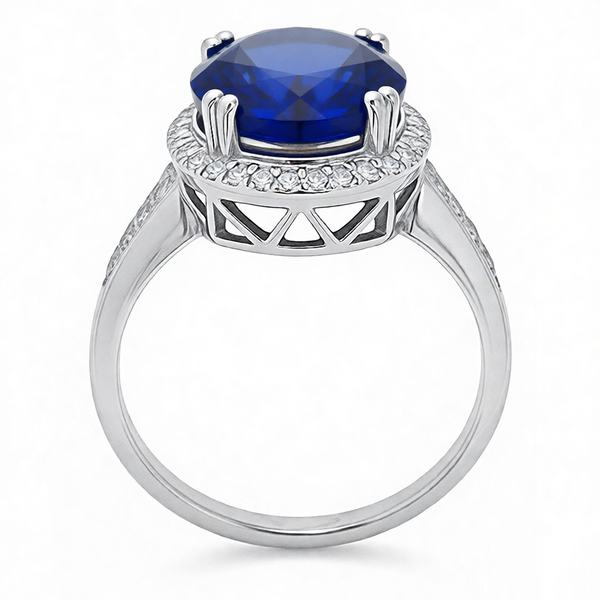 GRANDEUR ROUND LAB GROWN SAPPHIRE RING