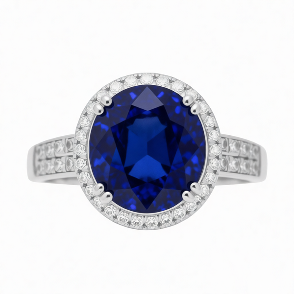 GRANDEUR ROUND LAB GROWN SAPPHIRE RING