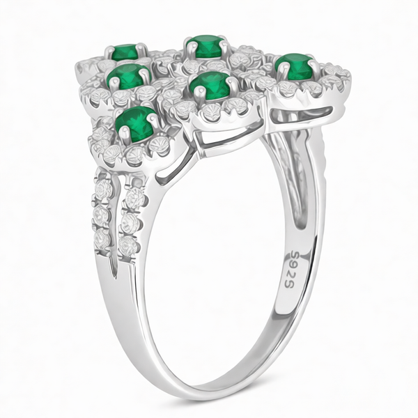 GRANDEUR ROUND LAB GROWN EMERALD RING