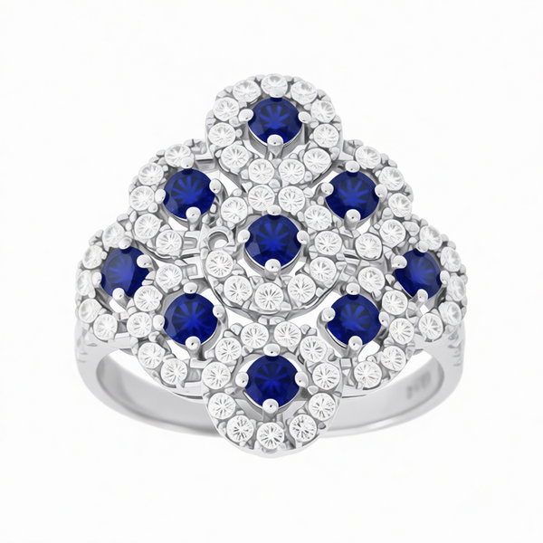 GRANDEUR ROUND LAB GROWN SAPPHIRE RING