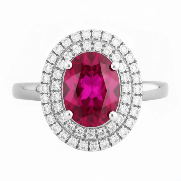 GRANDEUR OVAL LAB GROWN RUBY RING