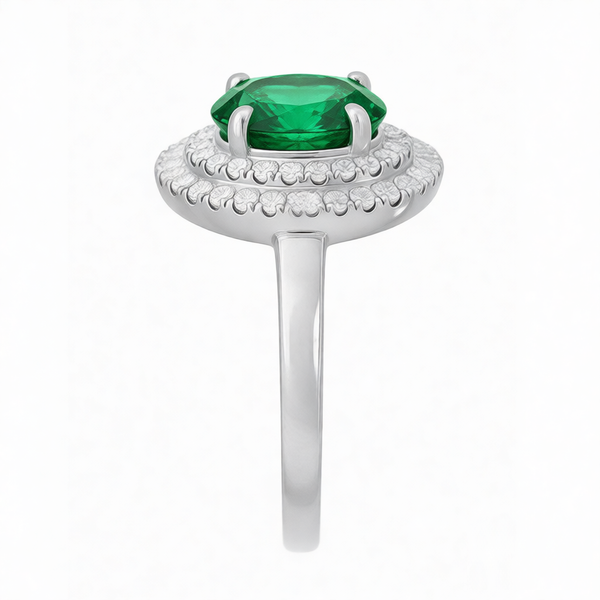 GRANDEUR OVAL LAB GROWN EMERALD RING