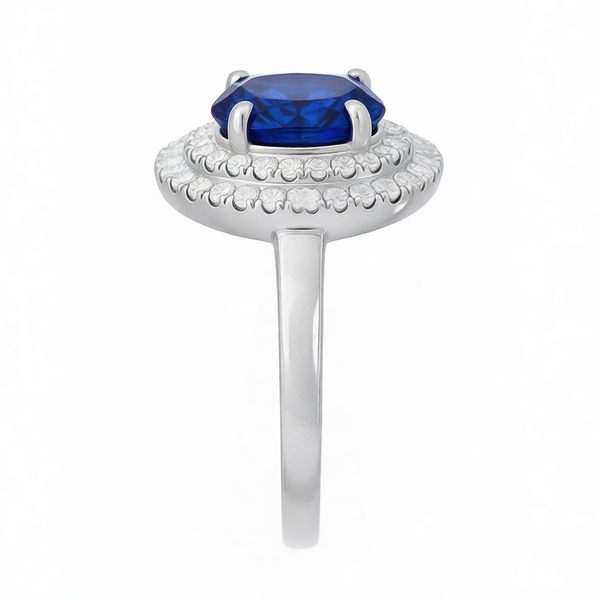 GRANDEUR OVAL LAB GROWN SAPPHIRE RING