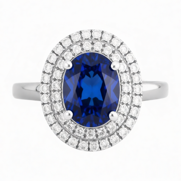 GRANDEUR OVAL LAB GROWN SAPPHIRE RING