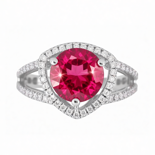 GRANDEUR ROUND LAB GROWN RUBY RING