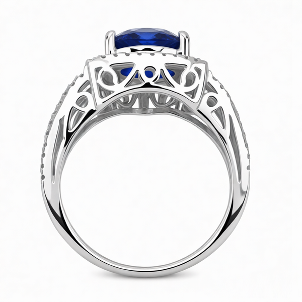 GRANDEUR ROUND LAB GROWN SAPPHIRE RING