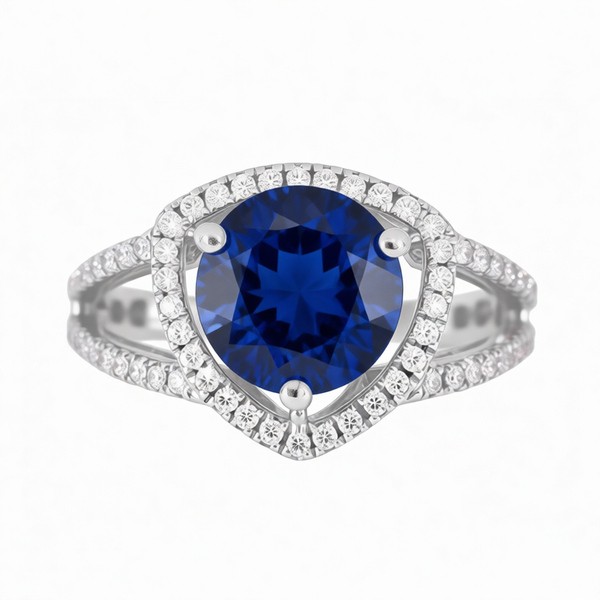 GRANDEUR ROUND LAB GROWN SAPPHIRE RING