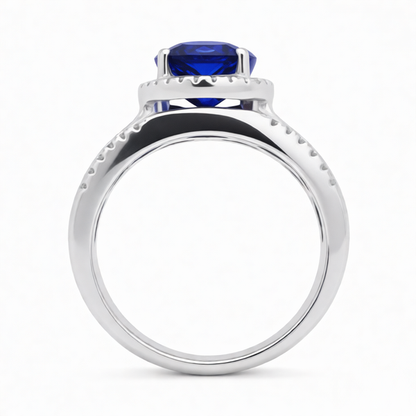 GRANDEUR OVAL LAB GROWN SAPPHIRE RING