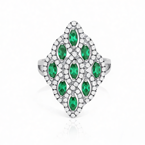 GRANDEUR MARQUISE LAB GROWN EMERALD RING