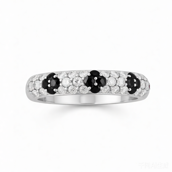 GRANDEUR ROUND LAB GROWN BLACK SAPPHIRE RING