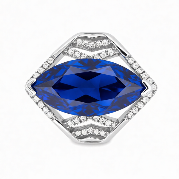GRANDEUR MARQUISE LAB GROWN SAPPHIRE RING