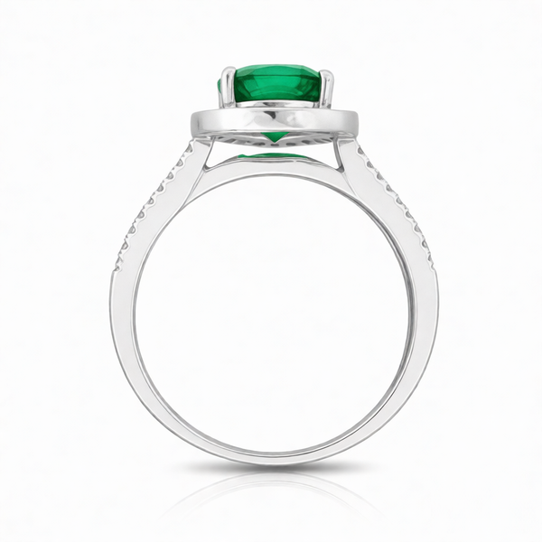 GRANDEUR OVAL LAB GROWN EMERALD RING