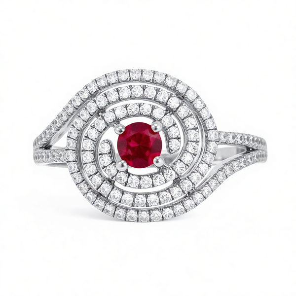 GRANDEUR ROUND LAB GROWN RUBY RING