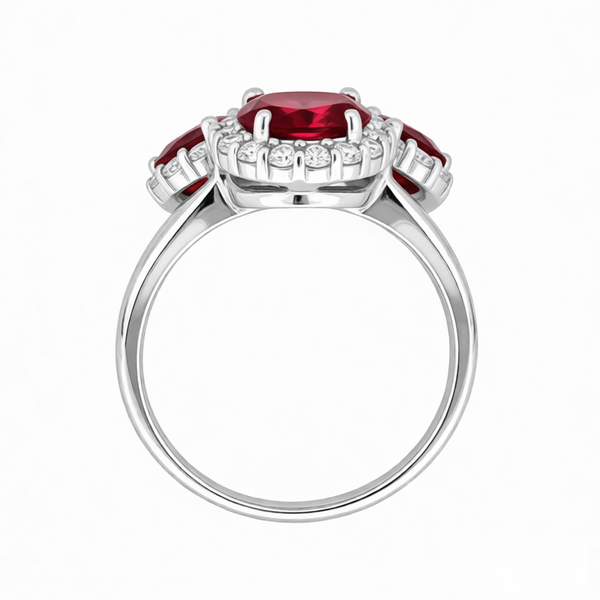 GRANDEUR PEAR LAB GROWN RUBY RING