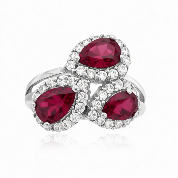 GRANDEUR PEAR LAB GROWN RUBY RING