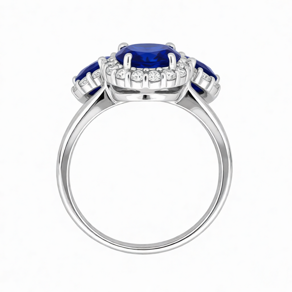 GRANDEUR PEAR LAB GROWN SAPPHIRE RING