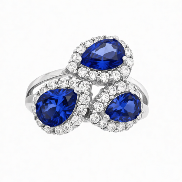 GRANDEUR PEAR LAB GROWN SAPPHIRE RING