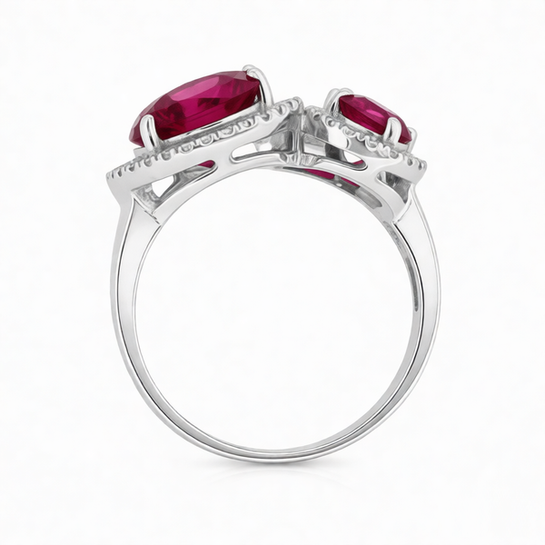 GRANDEUR PEAR LAB GROWN RUBY RING