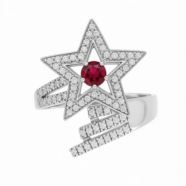 GRANDEUR ROUND LAB GROWN RUBY RING