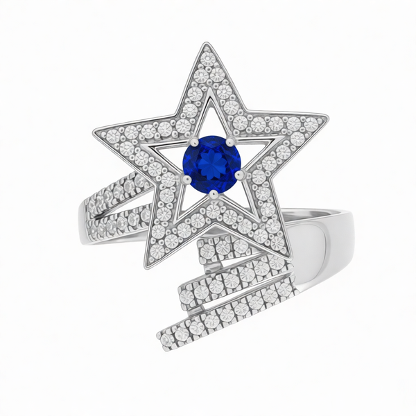 GRANDEUR ROUND LAB GROWN SAPPHIRE RING