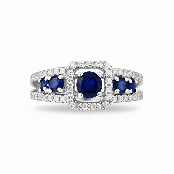 GRANDEUR ROUND LAB GROWN SAPPHIRE RING