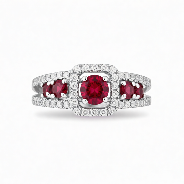GRANDEUR ROUND LAB GROWN RUBY RING