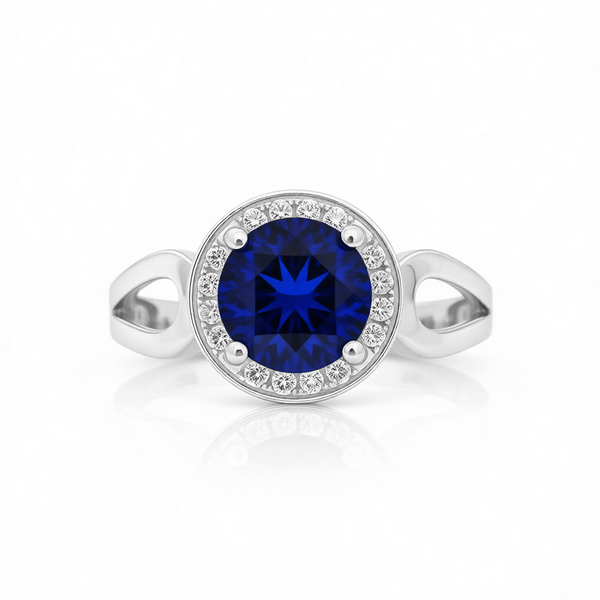 GRANDEUR ROUND LAB GROWN SAPPHIRE RING